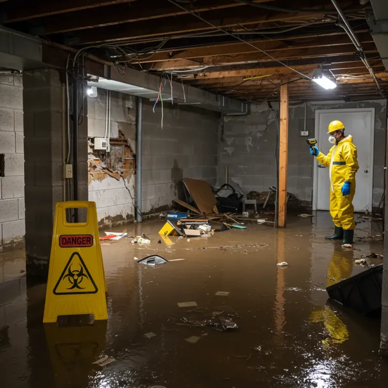 Flooded Basement Electrical Hazard in Crockett, TX Property